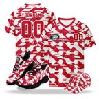 Custom 2026 World Cup Austria High Quality Soccer Stadium Version Jersey Sneakers Sports Shoes and Hat Combo Offer Personalized Team Name and Logo ZH-F027104-9