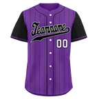 Custom Purple Black Stripe Fashion Personalized Authentic Baseball Jersey BSBJ01-D017255