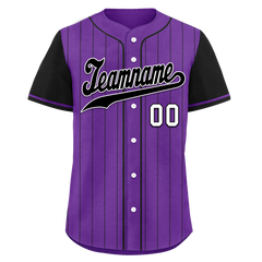 Custom Purple Black Stripe Fashion Personalized Authentic Baseball Jersey BSBJ01-D017255