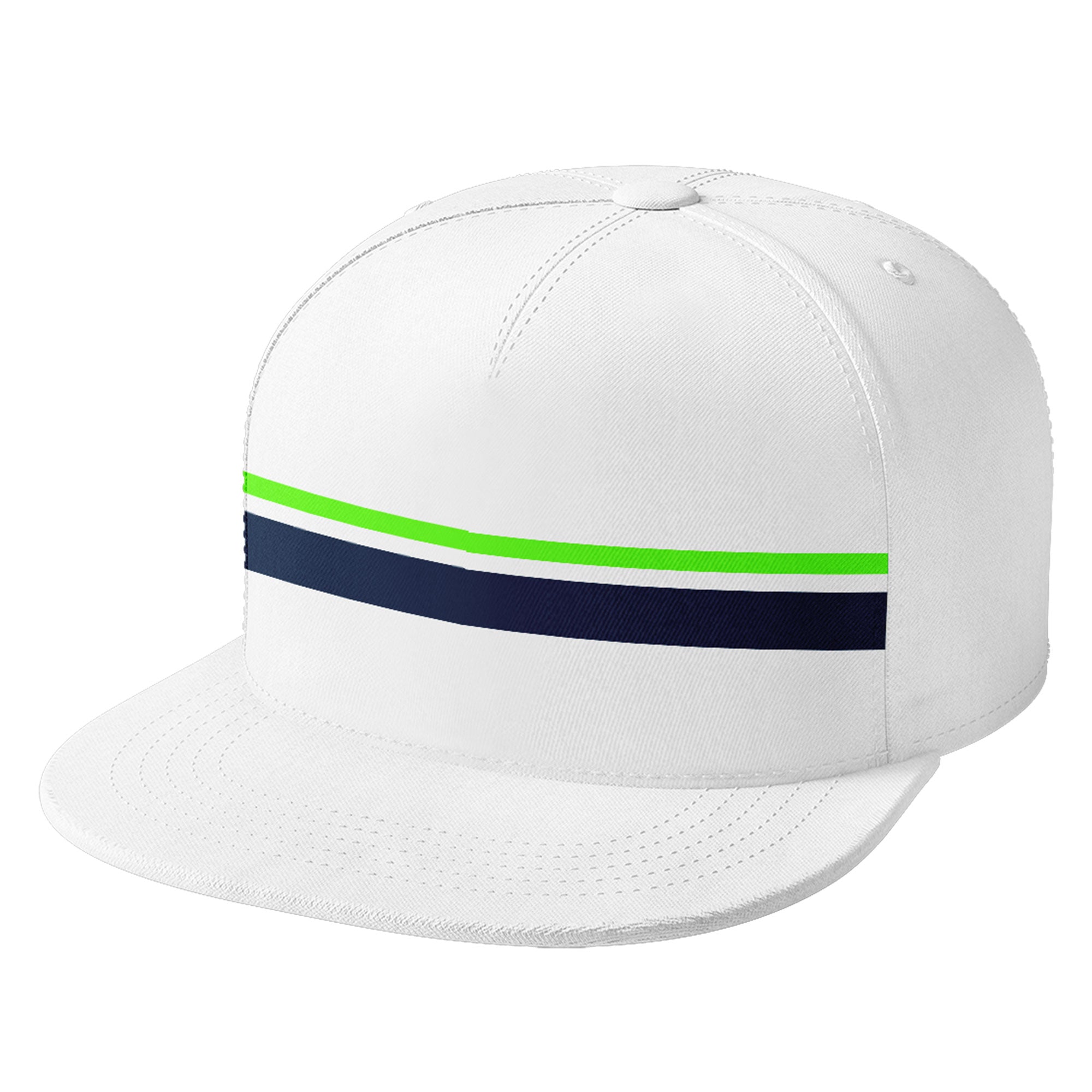 Custom White Seattle Hat Sport Design Cap Stitched Adjustable Personalized PR067B-D020262-27