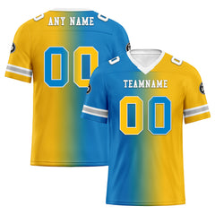 Custom Yellow Blue California Personalized Authentic Football Jersey FBJ02-D028017-27