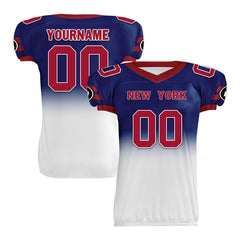 Custom Blue Red White Fade Fashion New York High-Performance American Football Jersey FBJ06-D020252-21