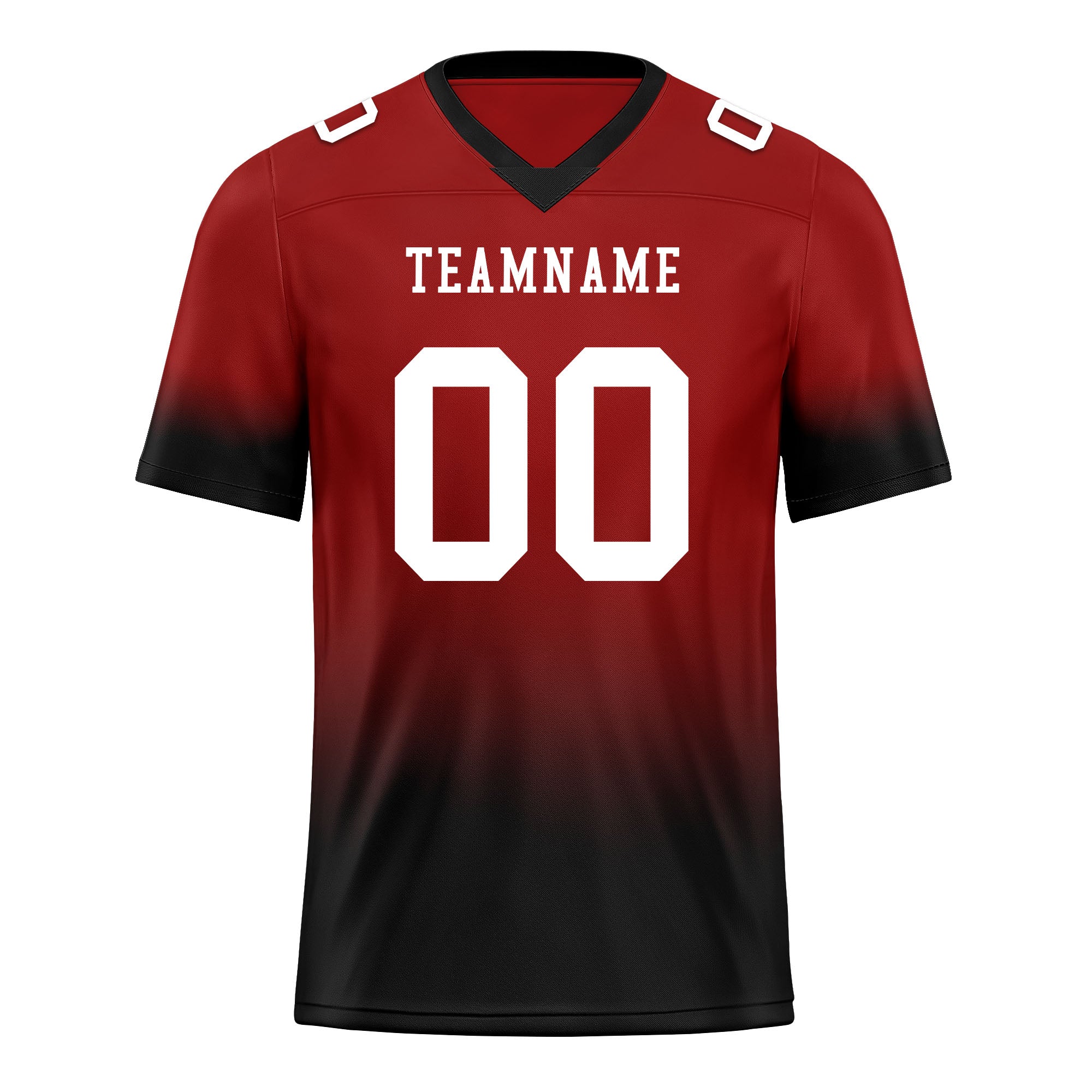 Custom Black Red Fade Fashion Personalized Authentic Football Jersey FBJ02-D06098