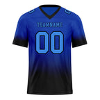 Custom Black Blue Fade Fashion Personalized Authentic Football Jersey FBJ02-D06102
