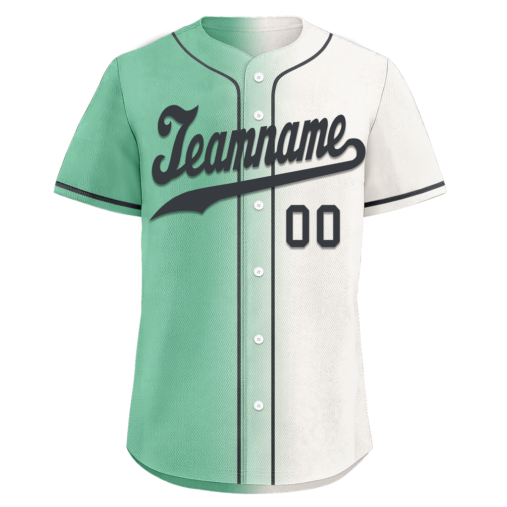 Custom Green White Gradient Fashion Personalized Authentic Baseball Jersey BSBJ01-D0a708a