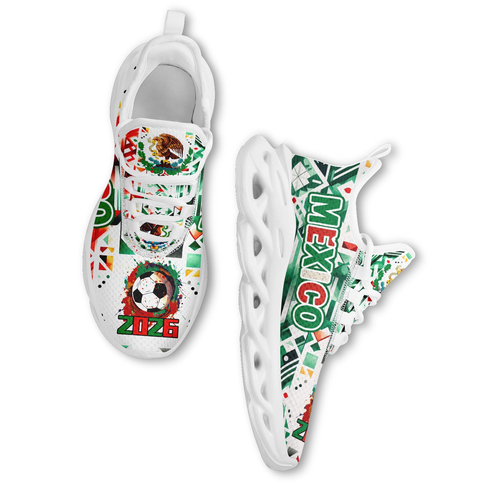 Custom 2026 World Cup Mexico Sneakers DIY Country Flag Running Shoes Lightweight Sport Shoes Gift for Football Fans Personalized Team Name and Logo FN003-F023045-5
