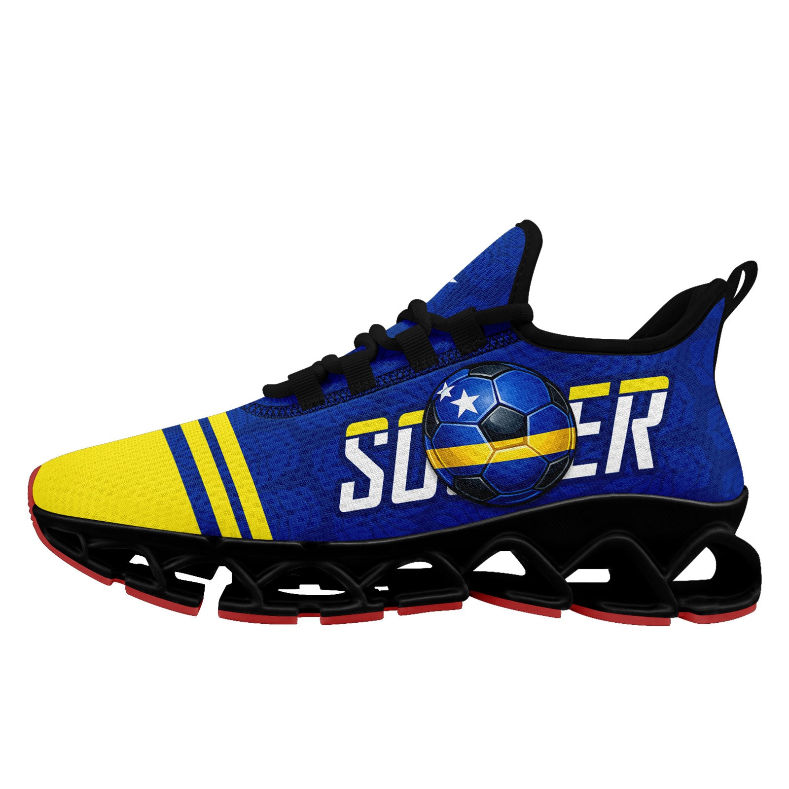 Custom Curaçao 2026 World Cup Sneakers DIY Country Flag Running Shoes Lightweight Sport Shoes Gift for Football Fans Personalized Team Name and Logo FN003XD-F009091-3