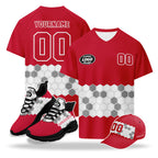 Custom 2026 World Cup Austria High Quality Soccer Stadium Version Jersey Sneakers Sports Shoes and Hat Combo Offer Personalized Team Name and Logo ZH-F027104-4