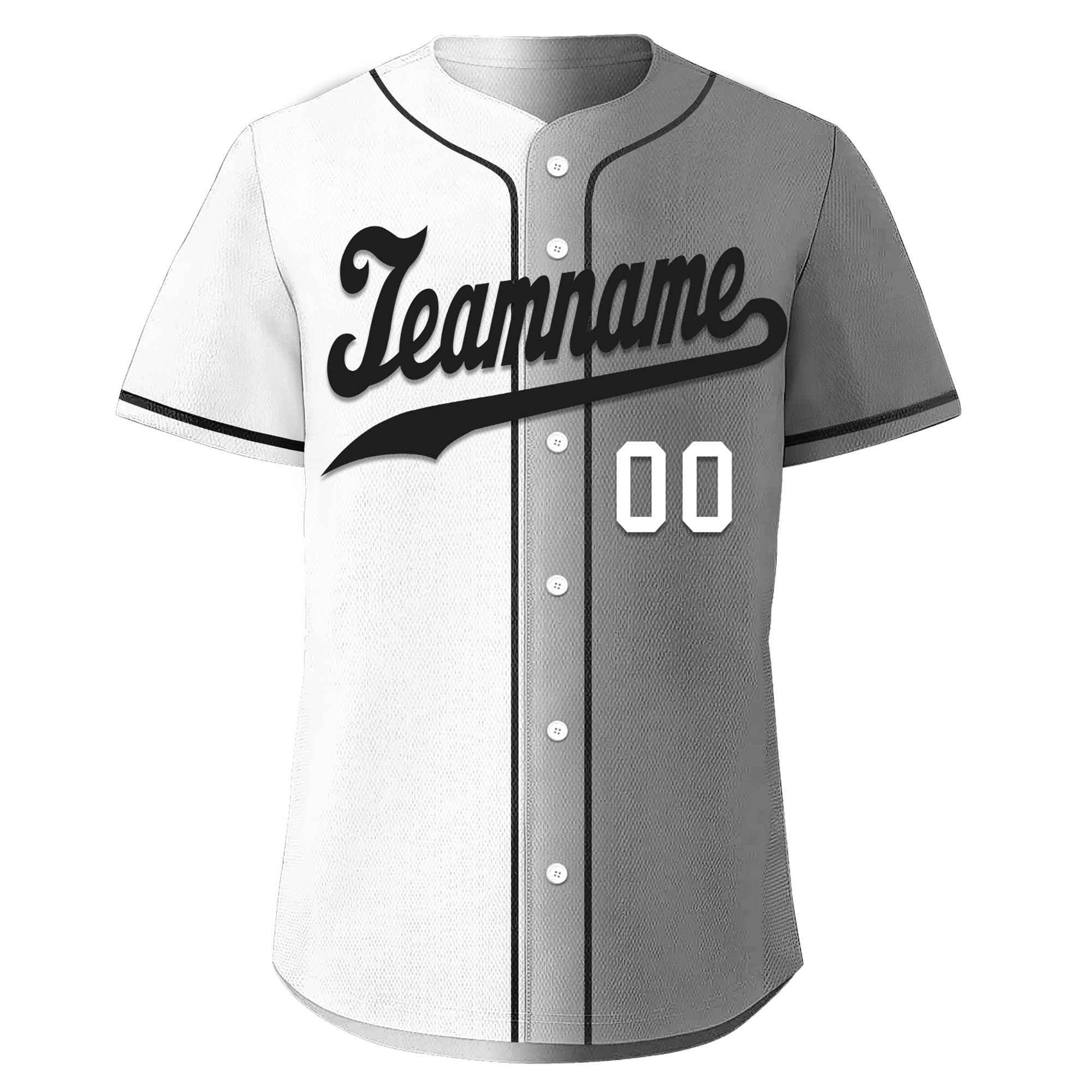 Custom White Grey Gradient Fashion Personalized Authentic Baseball Jersey BSBJ01-D0a7aaf