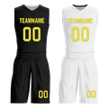 Custom Black White Classic Style Reversible Basketball Uniform Personalized COOLMAX BBJR-D017048