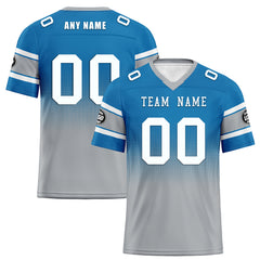 Custom Blue Gray Detroit Football Jersey and Hat Combo Offer Personalized Combo ZH-D020326-11