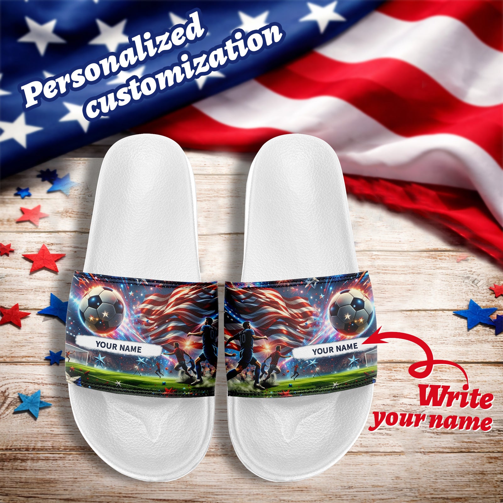 Custom 2026 World Cup United States Sneakers DIY Country Flag Running Shoes Lightweight Sport Shoes Gift for Football Fans Personalized Team Name and Logo FN056-F027060-2