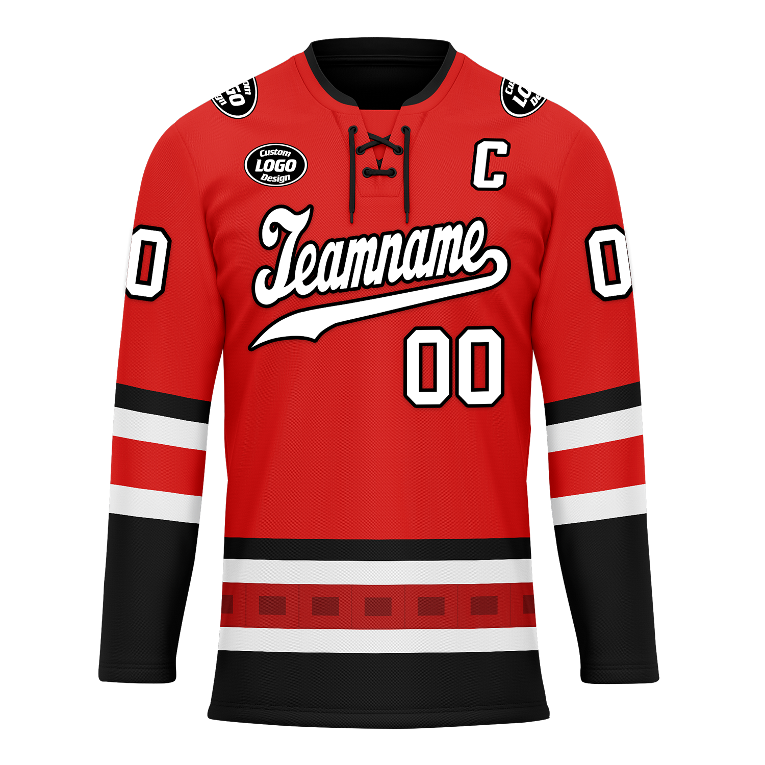 Custom Red Black Personalized Hockey Jersey HCKJ01-D0a700a