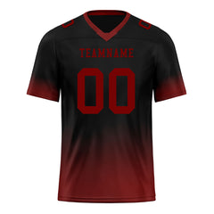 Custom Black Red Fade Fashion Personalized Authentic Football Jersey FBJ02-D06082