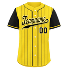Custom Gold Black Stripe Fashion Personalized Authentic Baseball Jersey BSBJ01-D017218