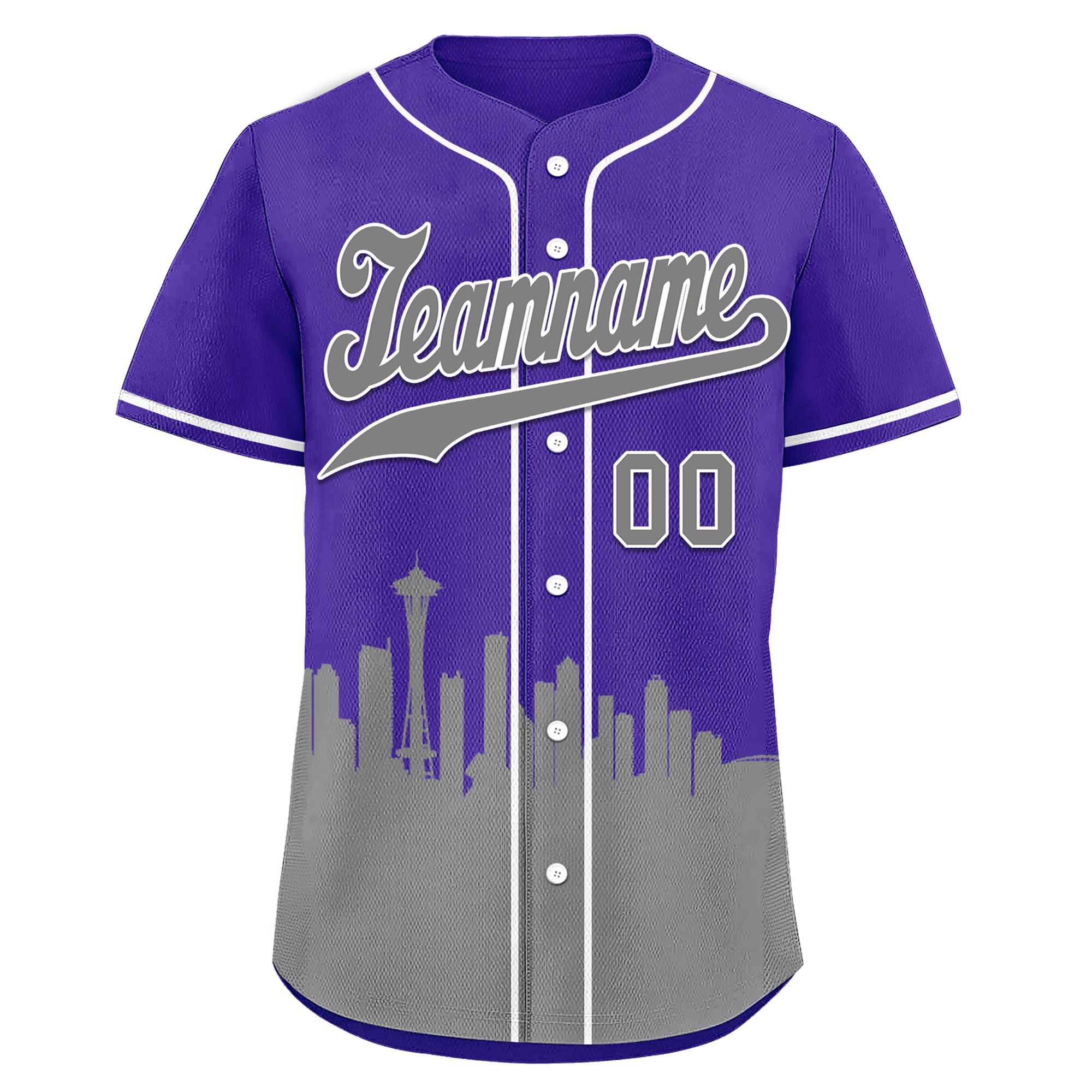 Custom Purple Gray City Edition Personalized Authentic Baseball Jersey BSBJ01-D017130