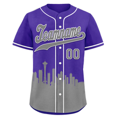 Custom Purple Gray City Edition Personalized Authentic Baseball Jersey BSBJ01-D017130