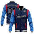 Custom Blue Tennessee Jacket Bomber Full-Snap Varsity Letterman Personalized Jacket FZ005-D025004-32