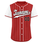 Custom Red White Stripe Fashion Personalized Authentic Baseball Jersey BSBJ01-D017222