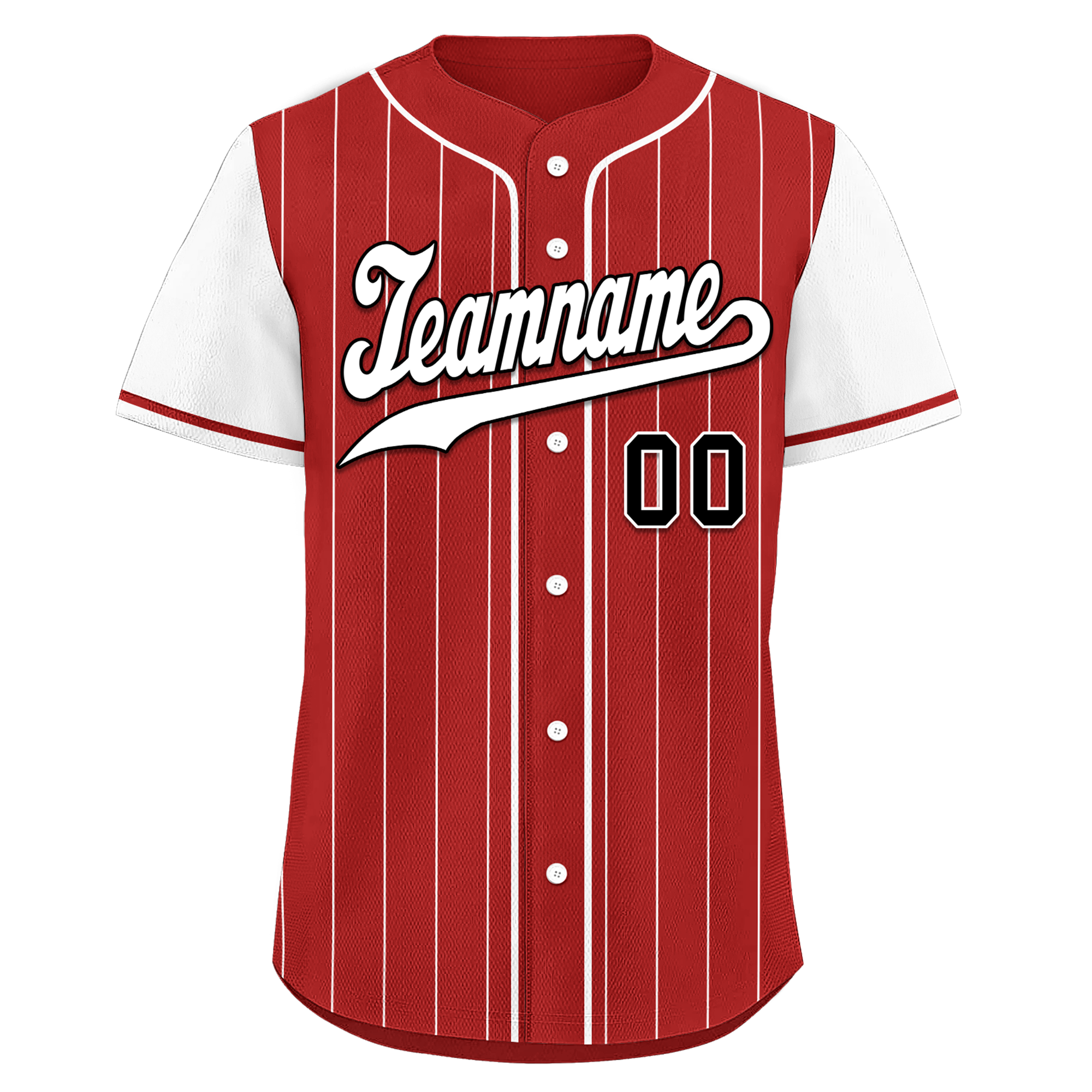 Custom Red White Stripe Fashion Personalized Authentic Baseball Jersey BSBJ01-D017222