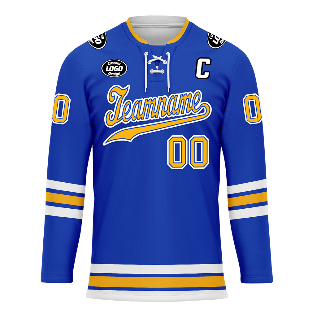 Custom Blue Yellow Personalized Hockey Jersey HCKJ01-D0a70cc