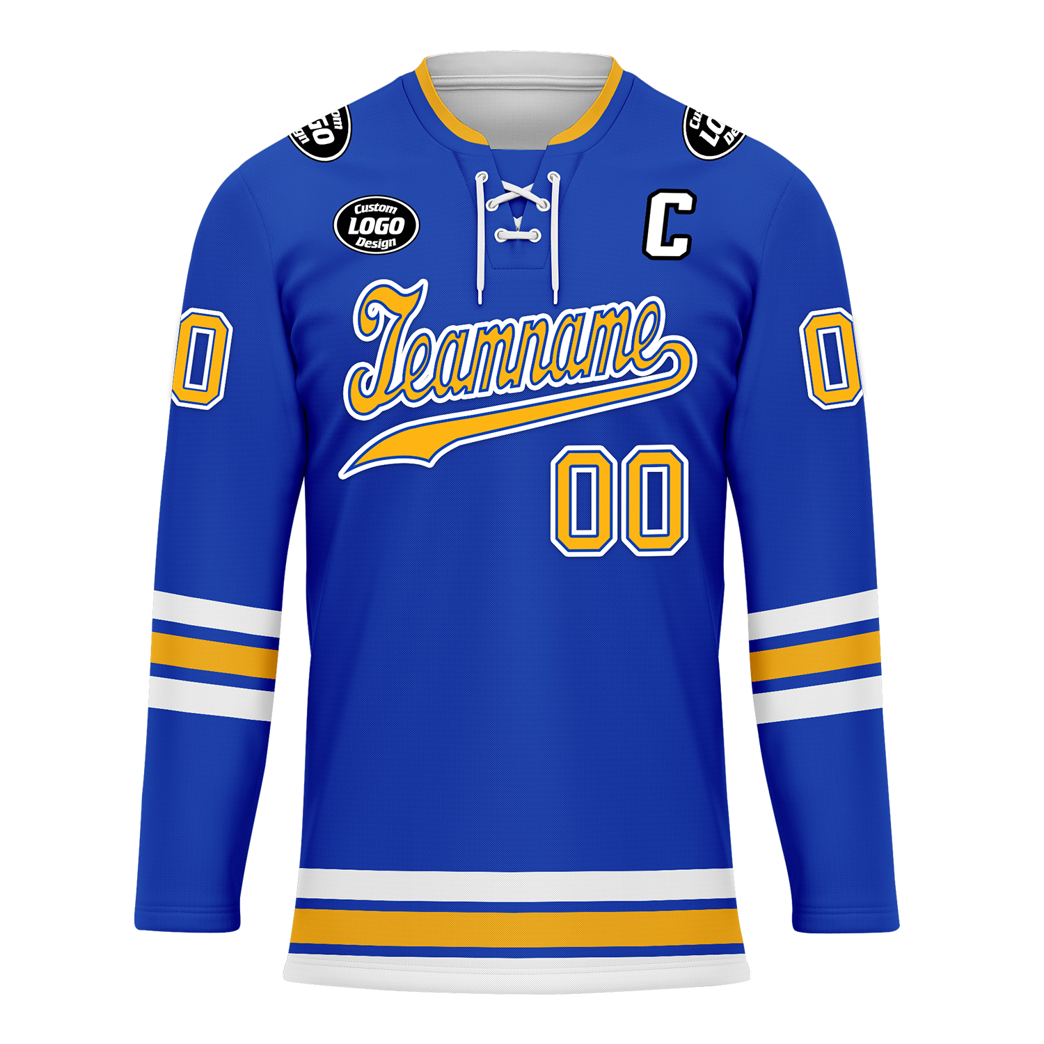 Custom Blue Yellow Personalized Hockey Jersey HCKJ01-D0a70cc