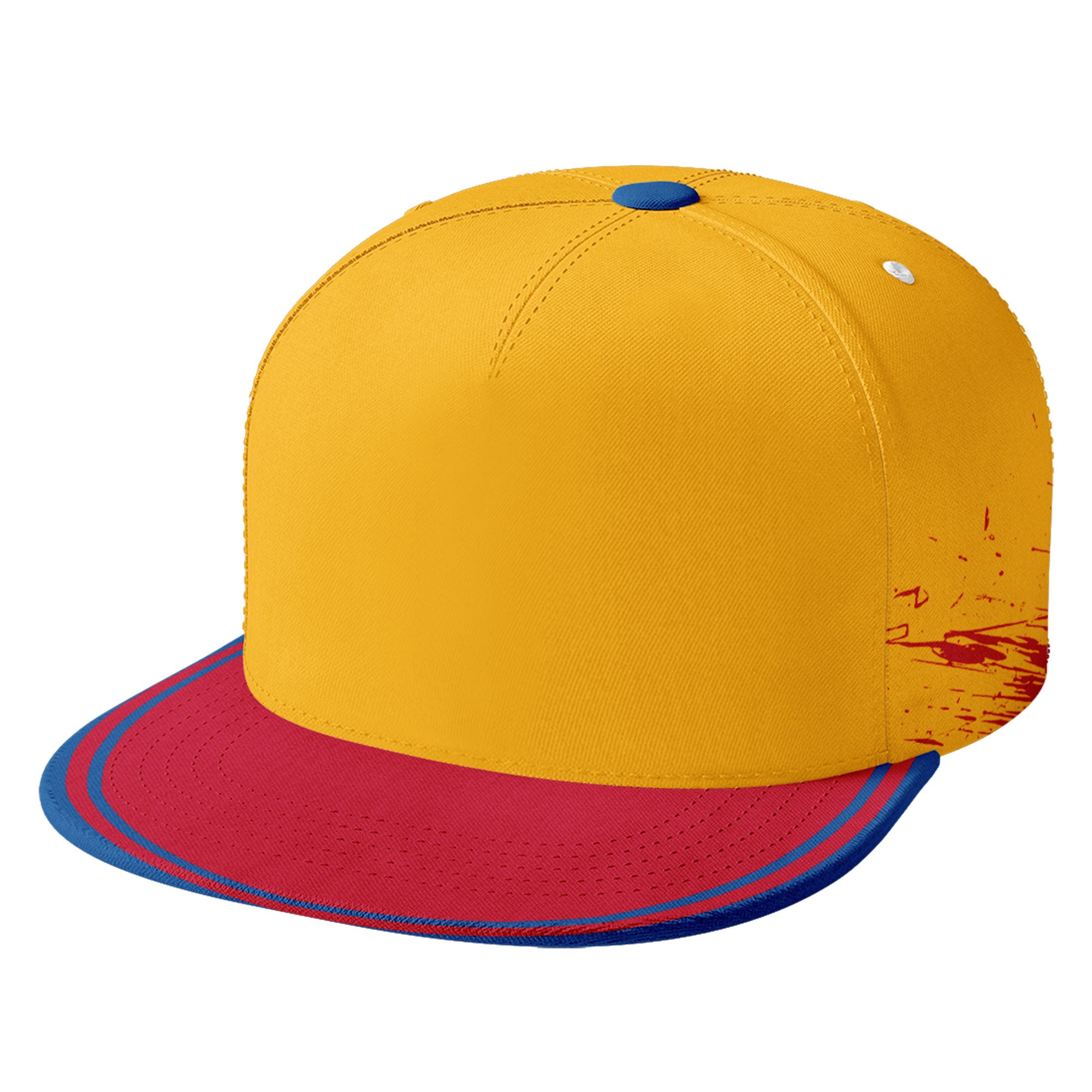 Custom Yellow Red Blue Pittsburgh Hat Sport Design Cap Stitched Adjustable Personalized PR067B-D020261-30