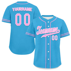 Custom Blue Classic Style Pink Personalized Authentic Baseball Jersey UN002-bd0b00d8-cd