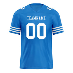 Custom Blue White Striped Sleeves Personalized Authentic Football Jersey FBJ02-D06038