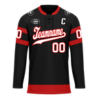 Custom Black Red Personalized Hockey Jersey HCKJ01-D0a70b0