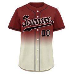 Custom Red Grey Fade Fashion Personalized Authentic Baseball Jersey BSBJ01-D0a70fa