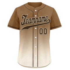 Custom Brown White Fade Fashion Personalized Authentic Baseball Jersey BSBJ01-D0a70fe