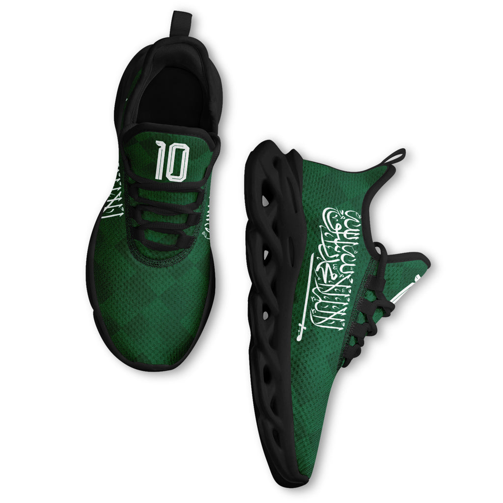 Custom Saudi Arabia 2026 World Cup Sneakers DIY Country Flag Running Shoes Lightweight Sport Shoes Gift for Football Fans Personalized Team Name and Logo FN003-F009078-1