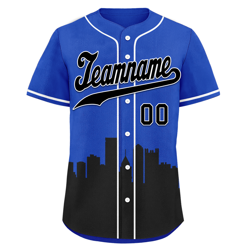 Custom Blue Black City Edition Personalized Authentic Baseball Jersey BSBJ01-D017138