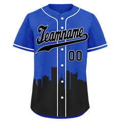 Custom Blue Black City Edition Personalized Authentic Baseball Jersey BSBJ01-D017138