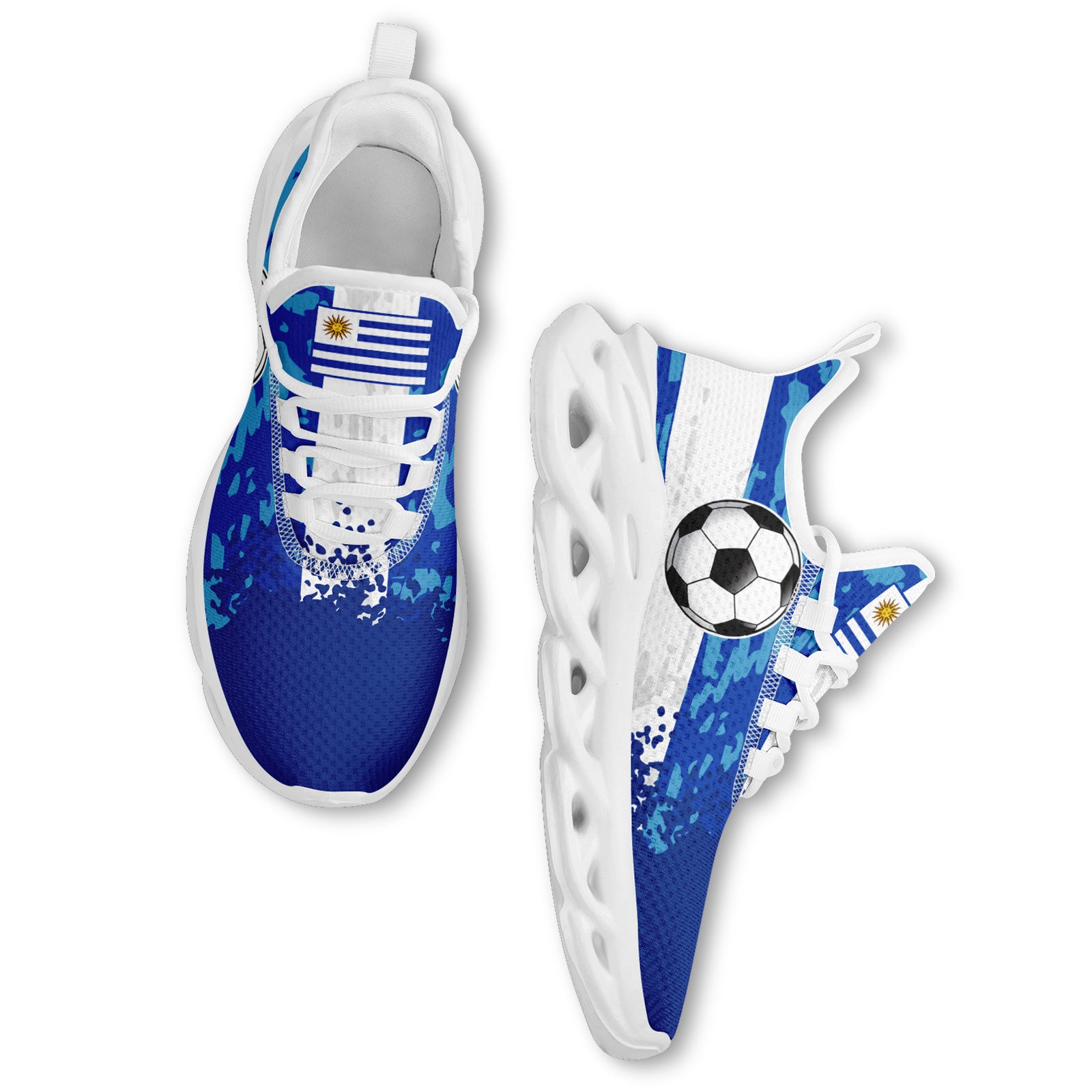 Custom Uruguay 2026 World Cup Sneakers DIY Country Flag Running Shoes Lightweight Sport Shoes Gift for Football Fans Personalized Team Name and Logo FN003-F009072-2