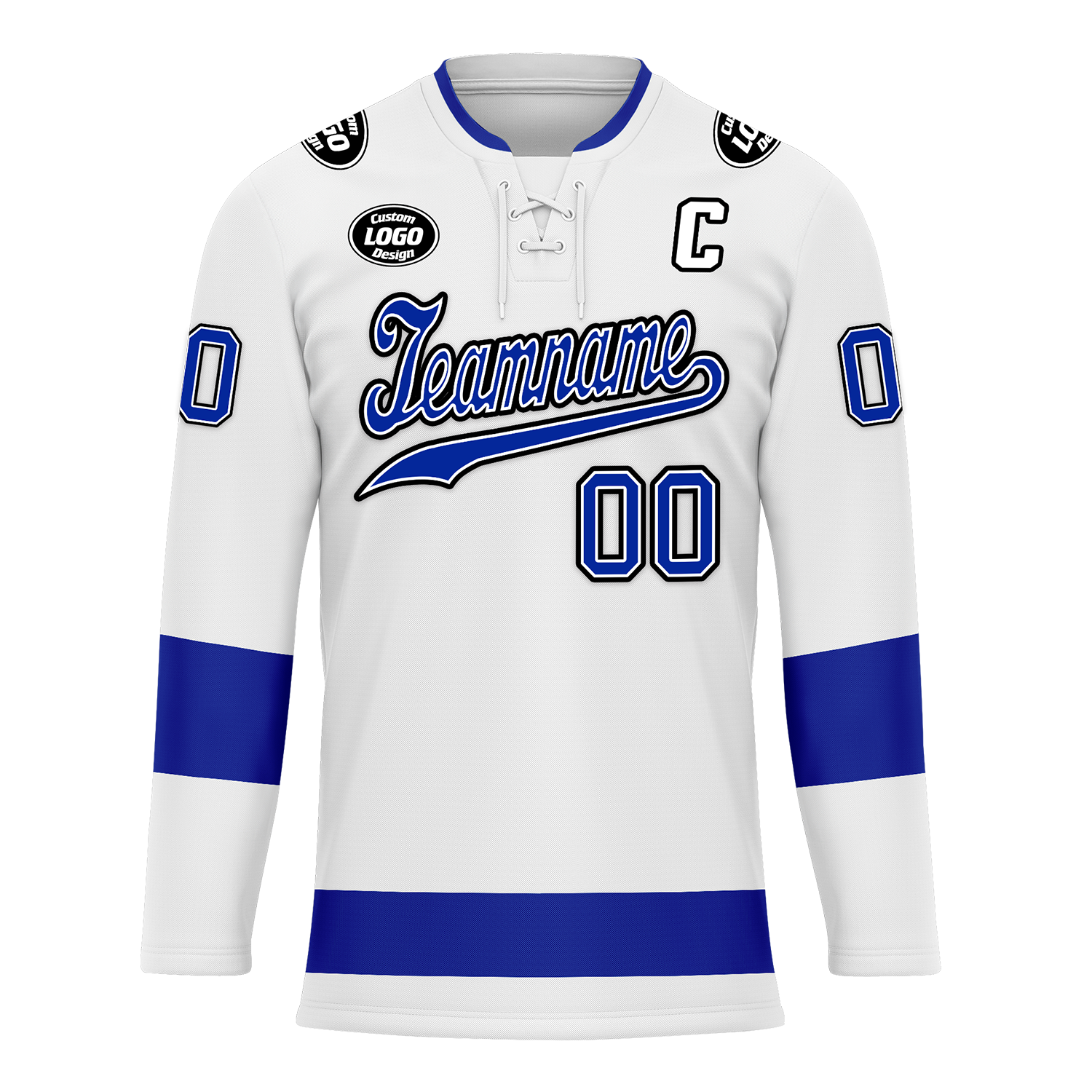Custom White Blue Personalized Hockey Jersey HCKJ01-D0a70bb