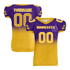 Custom Purple Yellow Fade Fashion Minnesota High-Performance American Football Jersey FBJ06-D020252-17