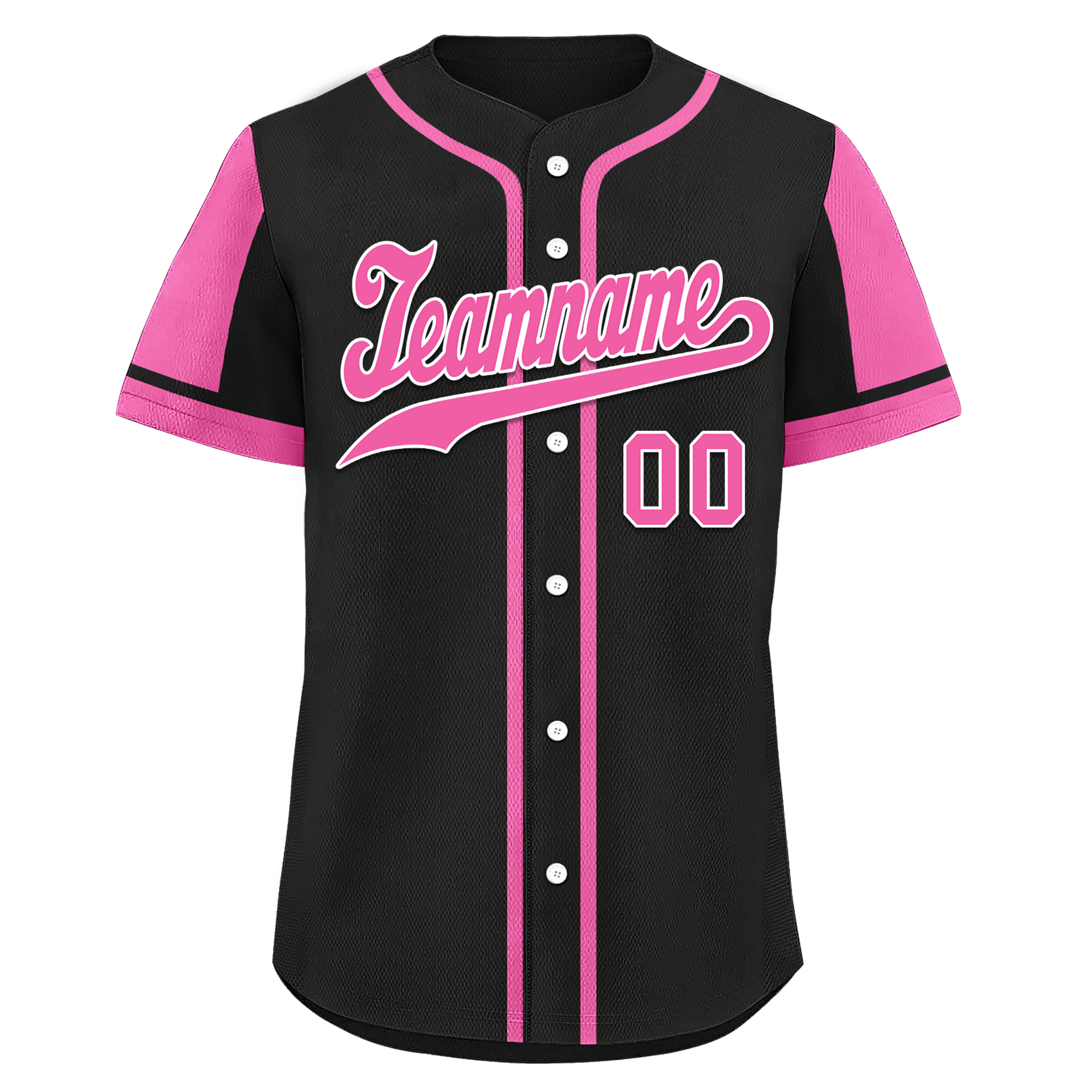 Custom Black Pink Raglan Sleeves Personalized Authentic Baseball Jersey BSBJ01-D017198