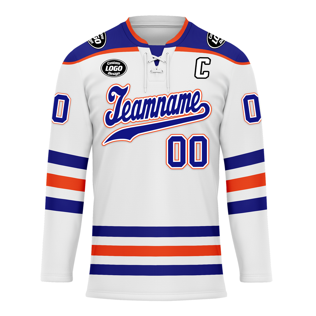 Custom White Blue Personalized Hockey Jersey HCKJ01-D0a70c7