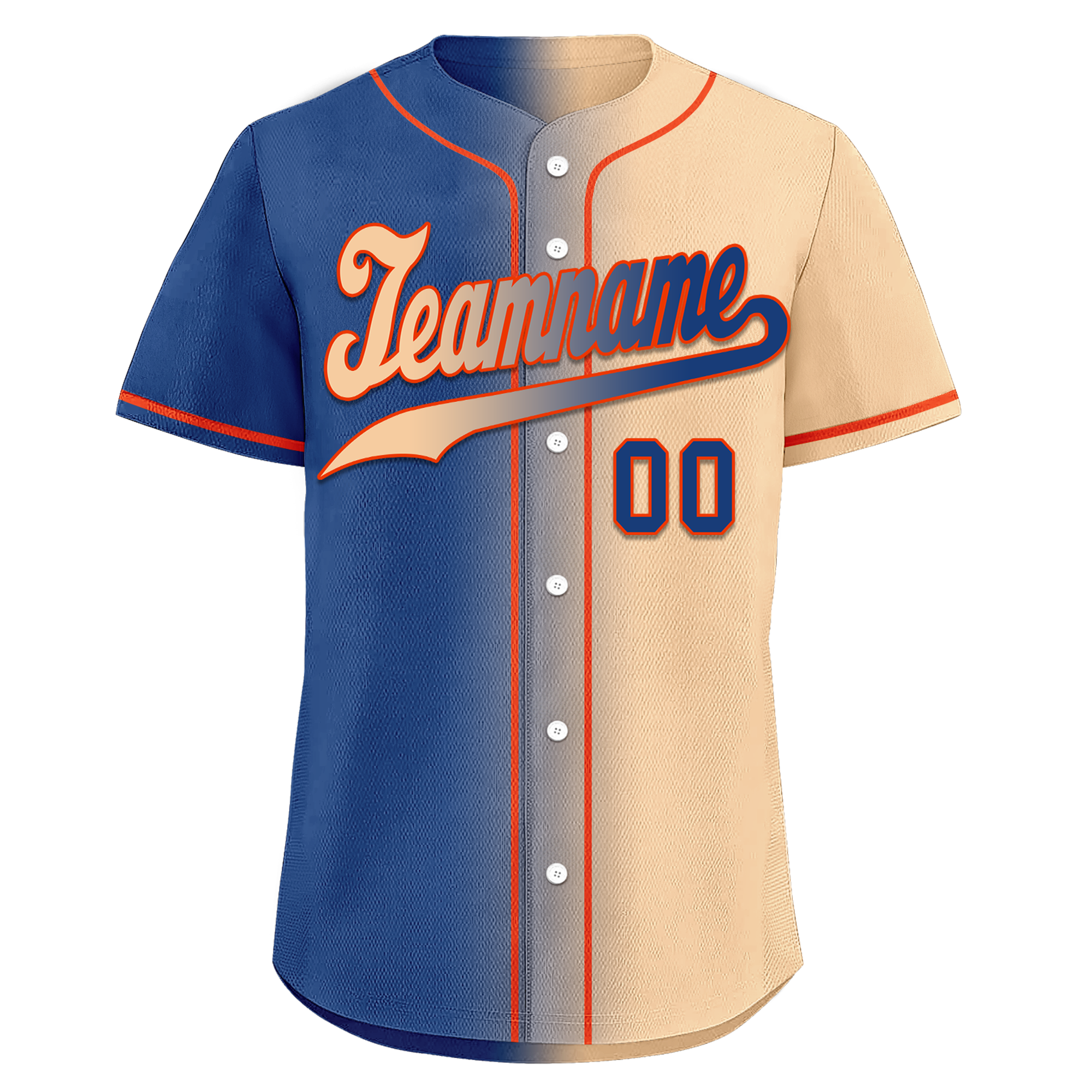 Custom Blue Beige Gradient Fashion Personalized Authentic Baseball Jersey BSBJ01-D0a7077