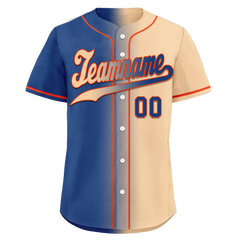 Custom Blue Beige Gradient Fashion Personalized Authentic Baseball Jersey BSBJ01-D0a7077