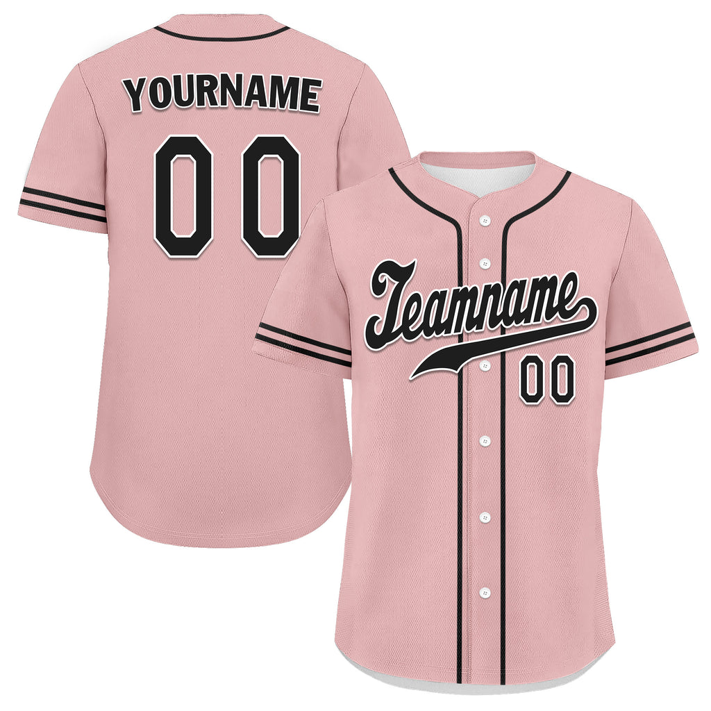 Custom Pink Classic Style Black Personalized Authentic Baseball Jersey UN002-bd0b00d8-b8