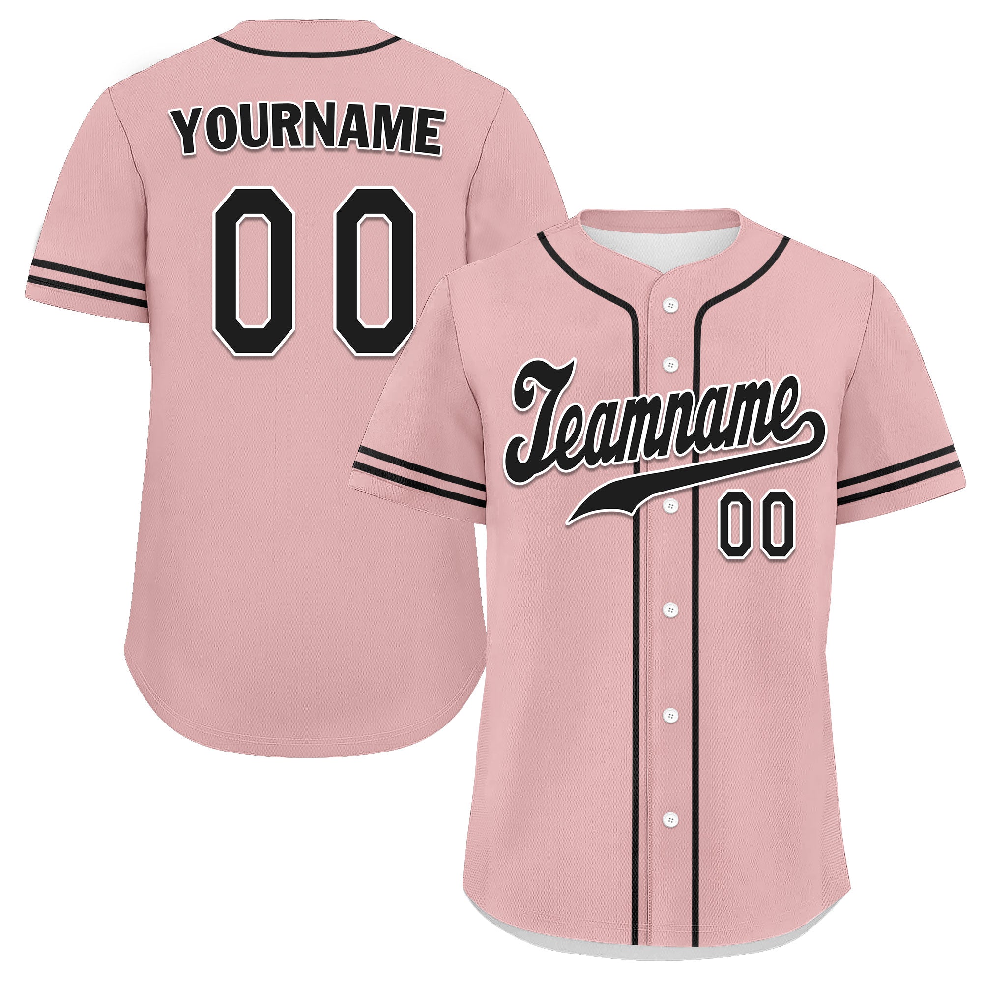 Custom Pink Classic Style Black Personalized Authentic Baseball Jersey UN002-bd0b00d8-b8