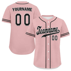 Custom Pink Classic Style Black Personalized Authentic Baseball Jersey UN002-bd0b00d8-b8