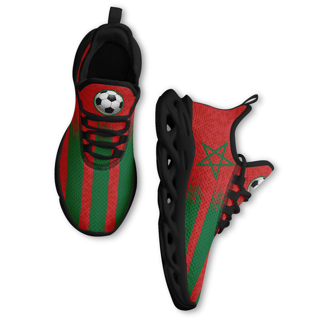 Custom Morocco 2026 World Cup Sneakers DIY Country Flag Running Shoes Lightweight Sport Shoes Gift for Football Fans Personalized Team Name and Logo FN003-F009073-2