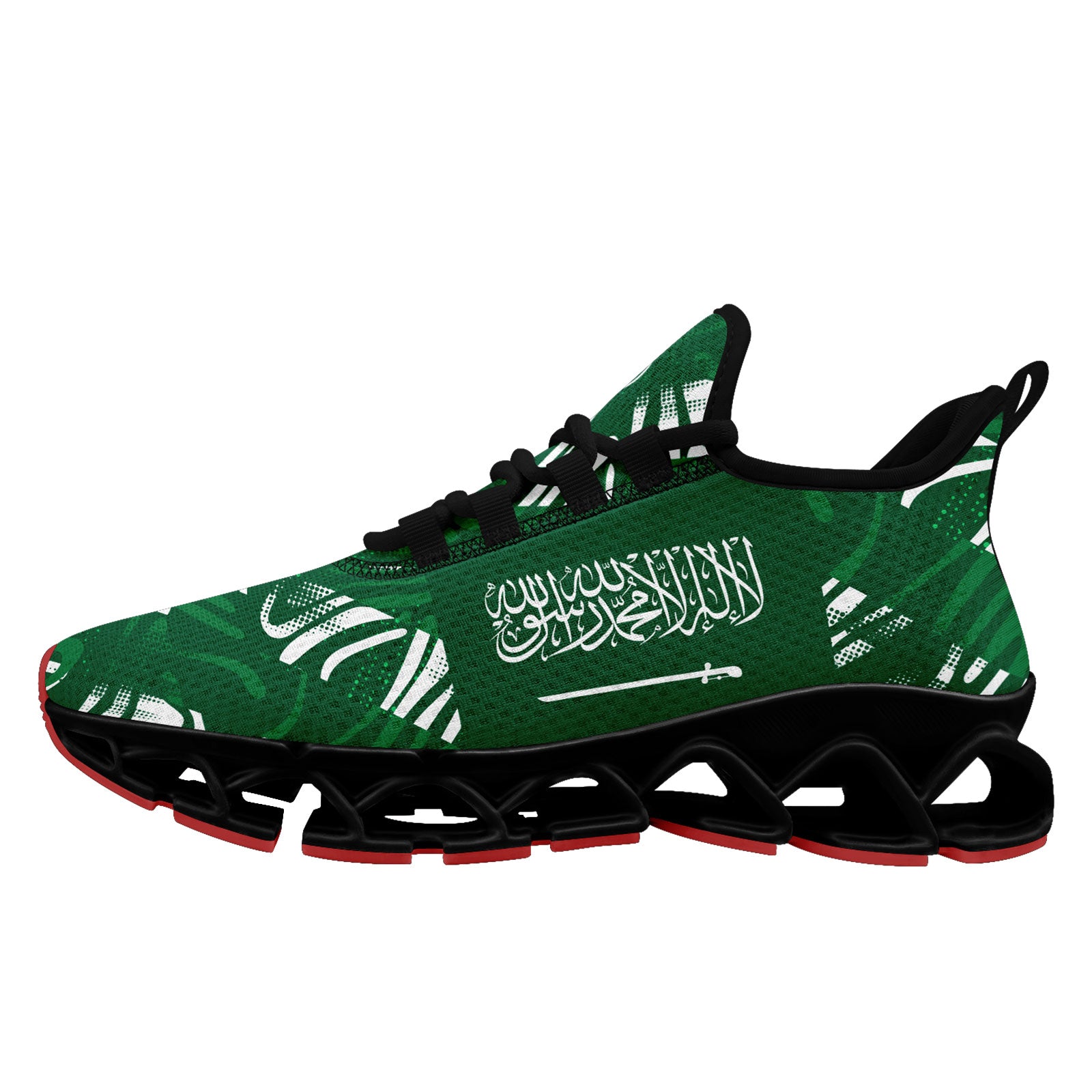 Custom Saudi Arabia 2026 World Cup Sneakers DIY Country Flag Running Shoes Lightweight Sport Shoes Gift for Football Fans Personalized Team Name and Logo FN003XD-F009100-2