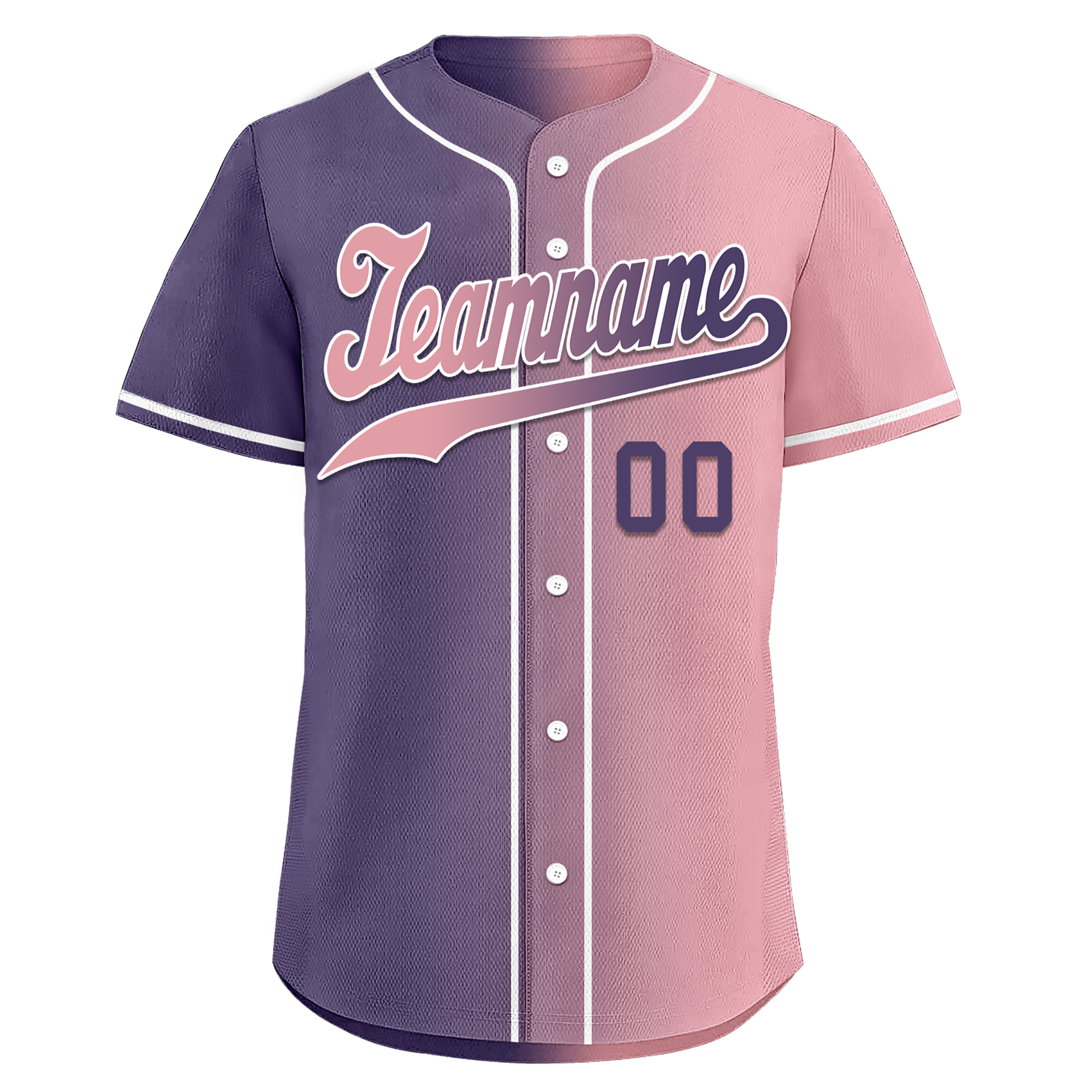 Custom Purple Pink Gradient Fashion Personalized Authentic Baseball Jersey BSBJ01-D0a7a0e