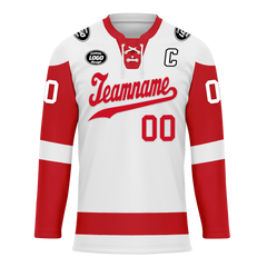 Custom White Red Personalized Hockey Jersey HCKJ01-D0a70ad