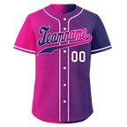 Custom Pink Blue Gradient Fashion Personalized Authentic Baseball Jersey BSBJ01-D0a7aab